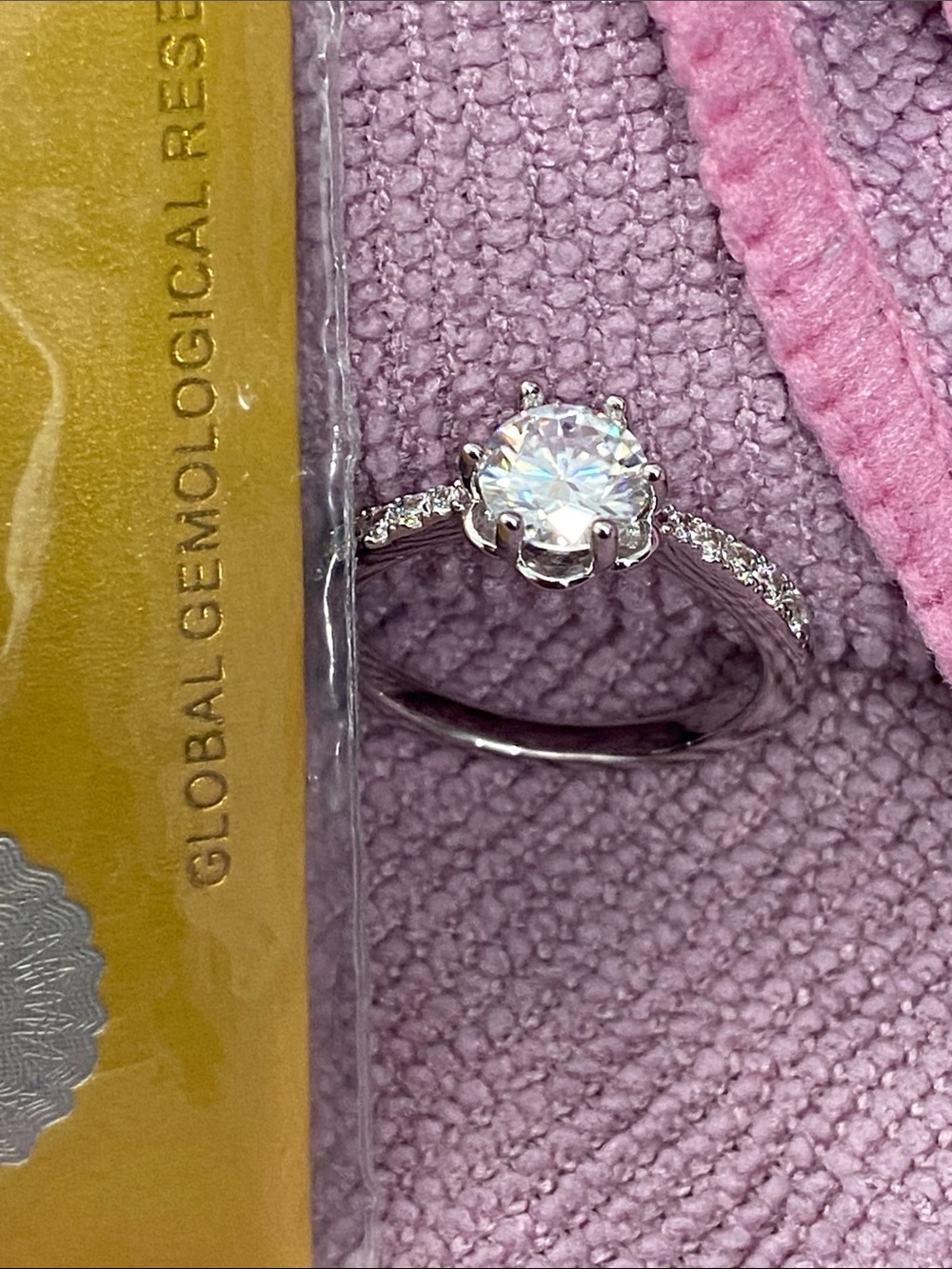 Moissanite size 7 Solitaire 1 ct